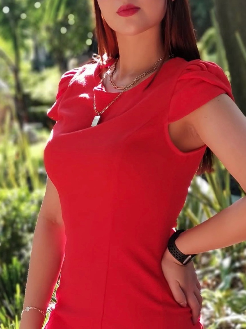 Red fitted Dress